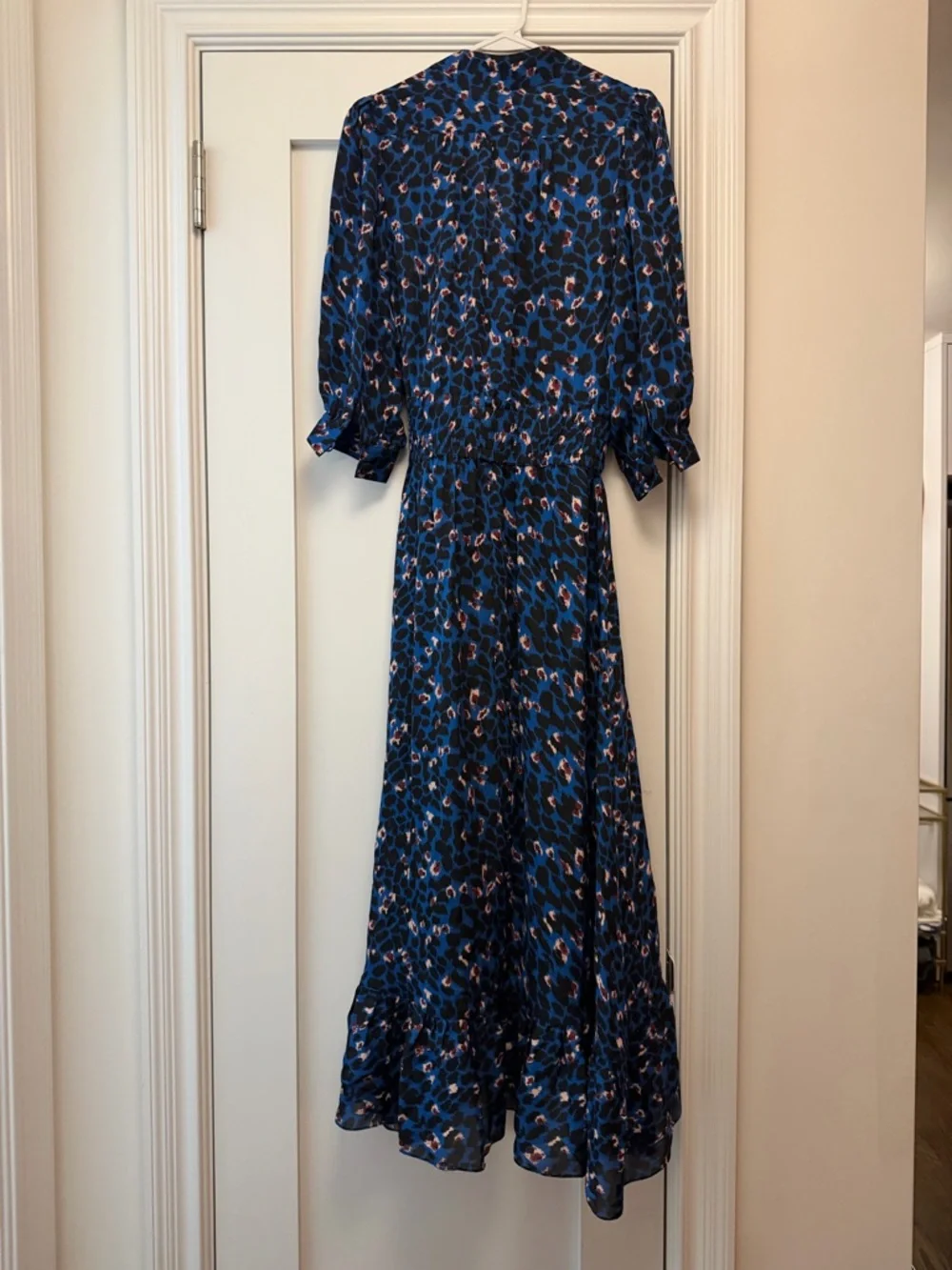 Mayle Blue Navy Floral Ruffle-Front Maxi Dress - Picture 9 of 9
